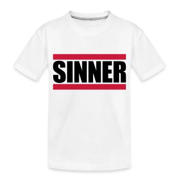 Sinner Text Logo - Kinder Premium Bio T-Shirt - Weiß - Vorne