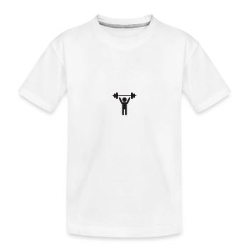 Gewichte heben - Kinder Premium Bio T-Shirt - Weiß - Vorne