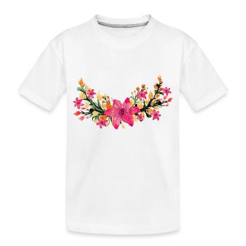 Blume - Kinder Premium Bio T-Shirt - Weiß - Vorne
