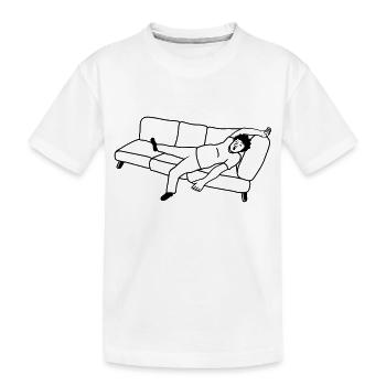 Couch Schlafender Mann - Kinder Premium Bio T-Shirt - Weiß - Vorne