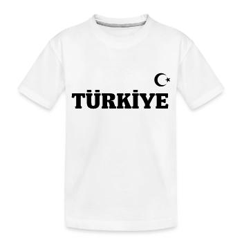 Türkiye Flagge Schrift - Kinder Premium Bio T-Shirt - Weiß - Vorne