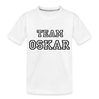 TEAM OSKAR Dog Name Male TeamTricot - Kids' Premium Organic T-Shirt - white - Front