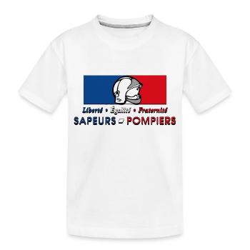 Sapeurs Pompiers Liberté Egalité Fraternité - T-shirt bio Premium Enfant - blanc - Devant