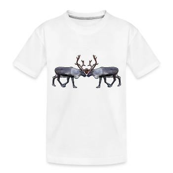 Fjordrentiere in Begegnungen – künstlerische Naturmotive - Kinder Premium Bio T-Shirt - Weiß - Vorne