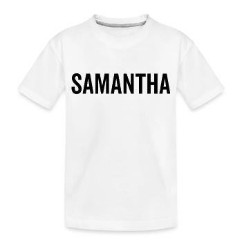 Samantha Custom Name Font Text Birthday - Kids' Premium Organic T-Shirt - white - Front