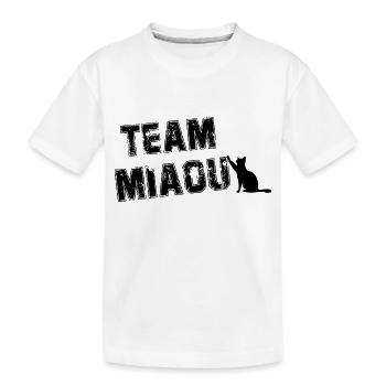 Team miau Katzenhumor - Kinder Premium Bio T-Shirt - Weiß - Vorne
