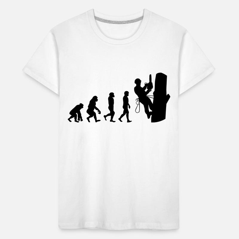 Baumpfleger Baumkletterer Kletter trimmer Evolution Kinder Premium Bio T-Shirt