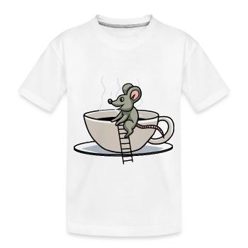 Bonjour Café Caféine Souris Rongeur Petit déjeuner - T-shirt bio Premium Enfant - blanc - Devant