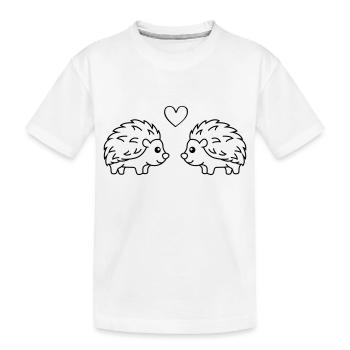 Igel Comic Paar Liebe - Kinder Premium Bio T-Shirt - Weiß - Vorne
