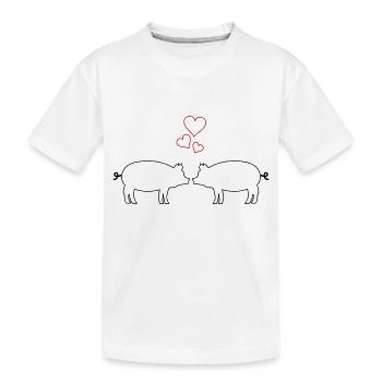 Pigs in Love - Kinder Premium Bio T-Shirt - Weiß - Vorne
