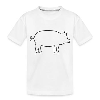 Schwein Pig - Kinder Premium Bio T-Shirt - Weiß - Vorne
