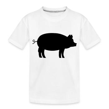 Schwein Pig - Kinder Premium Bio T-Shirt - Weiß - Vorne