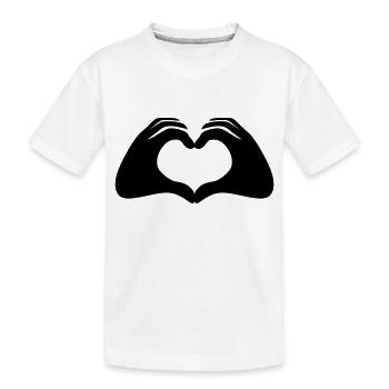 Hände Herz Symbol - Kinder Premium Bio T-Shirt - Weiß - Vorne