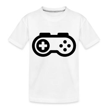 Gamepad Symbol Gamer - Kinder Premium Bio T-Shirt - Weiß - Vorne