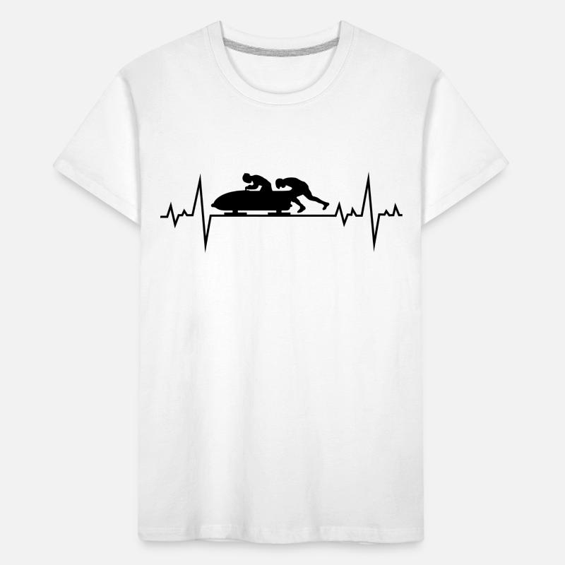 Bobsleigh Bobsled Racing Bobsleighing Heartbeat T-shirt bio Premium Enfant