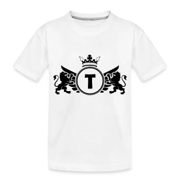 Lettre T Armoiries - T-shirt bio Premium Enfant - blanc - Devant