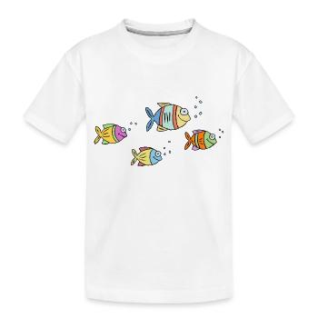 Poisson Cichlide Eau Mer Graffiti Dessin - T-shirt bio Premium Enfant - blanc - Devant