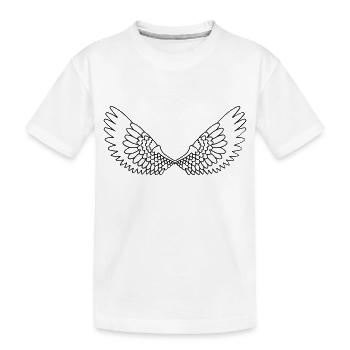 Offene Flügel mit Federn - Kinder Premium Bio T-Shirt - Weiß - Vorne