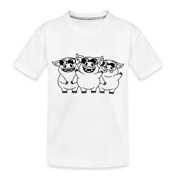 Équipe Lunettes de soleil Cool Pigs - T-shirt bio Premium Enfant - blanc - Devant