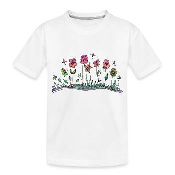 Fleur - T-shirt bio Premium Enfant - blanc - Devant