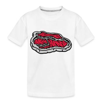 Steak saftig blutig Grillmeister - Kinder Premium Bio T-Shirt - Weiß - Vorne