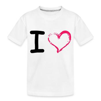 I Heart - Kids' Premium Organic T-Shirt - white - Front
