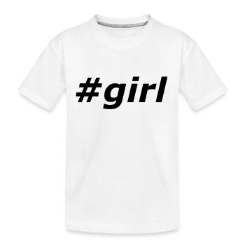 #girl - Kids' Premium Organic T-Shirt - white - Front