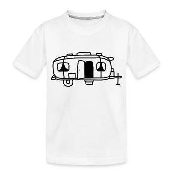 Comic Design Camping Wagen - Kinder Premium Bio T-Shirt - Weiß - Vorne