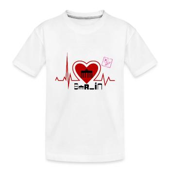 Herzschlag Berlin - Berlinliebhaber stadt - Kinder Premium Bio T-Shirt - Weiß - Vorne