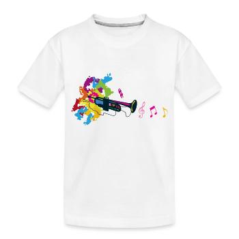 trompete musique note cle sol fantaisie - T-shirt bio Premium Enfant - blanc - Devant