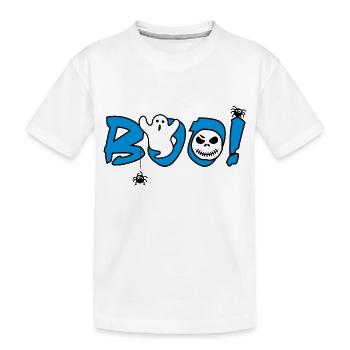 Drôle d’étiquette d’Halloween pour un design festif - T-shirt bio Premium Enfant - blanc - Devant
