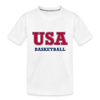 USA Basketball - National Colors - United States - Kids' Premium Organic T-Shirt - white - Front
