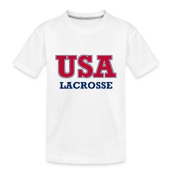 USA Lacrosse - National Colors - United States - Kinder Premium Bio T-Shirt - Weiß - Vorne