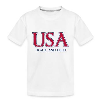 USA Track and Field - National Colors - America - Kids' Premium Organic T-Shirt - white - Front