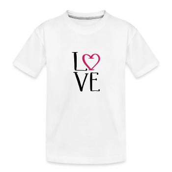 Love - Kinder Premium Bio T-Shirt - Weiß - Vorne