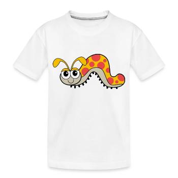 Yellow Caterpillar - Kids' Premium Organic T-Shirt - white - Front