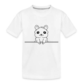 Hinter Mauer Hamster lustig - Kinder Premium Bio T-Shirt - Weiß - Vorne