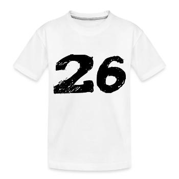 26 Zahl Trikot - Kinder Premium Bio T-Shirt - Weiß - Vorne