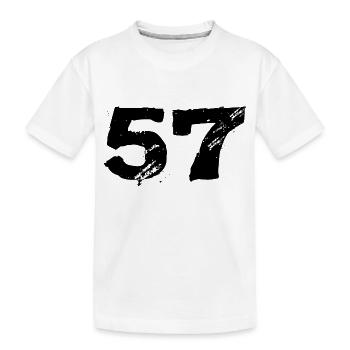 57 Maillot numéro - T-shirt bio Premium Enfant - blanc - Devant