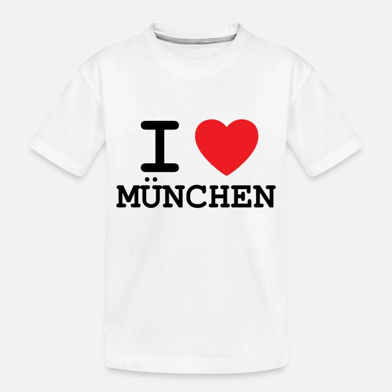 Ich liebe München - Kinder Premium Bio T-Shirt - Weiß