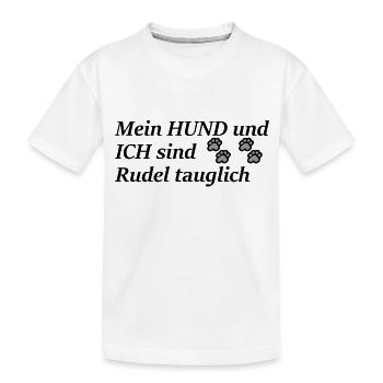 Teamplayer gibt es bei Zwei-und Vierbeinern. - Kinder Premium Bio T-Shirt - Weiß - Vorne