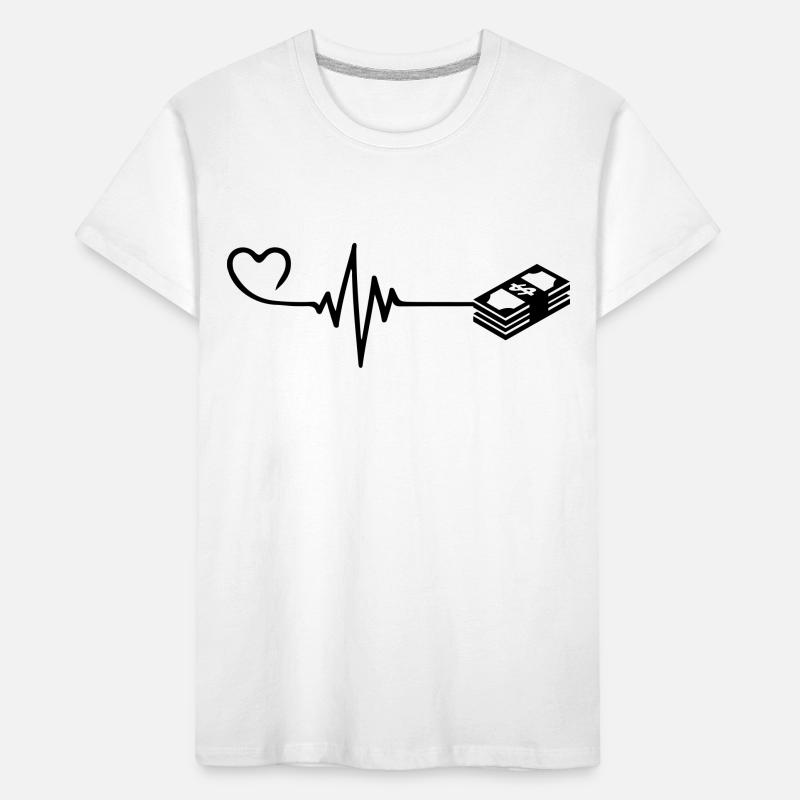 Geld Herzschlag Kinder Premium Bio T-Shirt