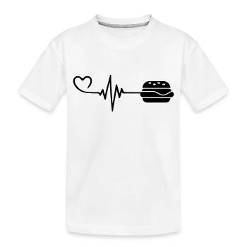 Burger Puls Herz Liebe - Kinder Premium Bio T-Shirt - Weiß - Vorne
