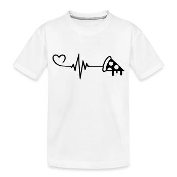 Pizza Puls Herz Liebe - Kinder Premium Bio T-Shirt - Weiß - Vorne
