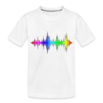 Music Equalizer Wellen bunt - Kinder Premium Bio T-Shirt - Weiß - Vorne