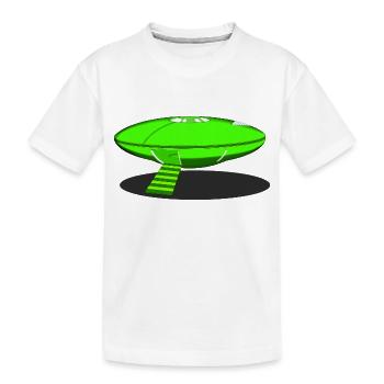 UFO Vert Sportif de Area51 Dessin Paranormal 2022 - T-shirt bio Premium Enfant - blanc - Devant