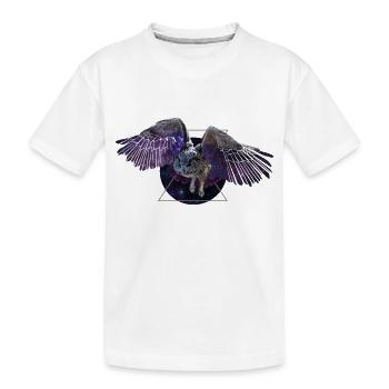 Space owl - Kids' Premium Organic T-Shirt - white - Front