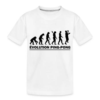 evolution ping-pong / cadeau humour pongiste - T-shirt bio Premium Enfant - blanc - Devant