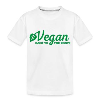 Vegan - Kinder Premium Bio T-Shirt - Weiß - Vorne