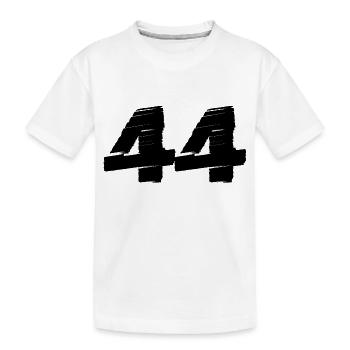 44 Zahl Trikot - Kinder Premium Bio T-Shirt - Weiß - Vorne